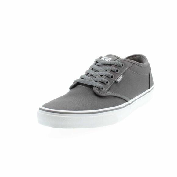 Vans Other - VANS Atwood Big Kids‎ Youth Girls Boys Pewter White Canvas Shoes Sneakers sz 4